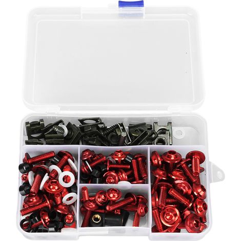 177-teiliges Motorrad-Verkleidungsschrauben-Set, bunt, M5, M6, Windschutzscheibenschrauben, Ersatz für Suzuki GSXR600 GSXR750, Rot (1/5)