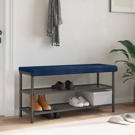 vidaXL Cojín de banco Terciopelo de Corduroy Azul marino (1/5)