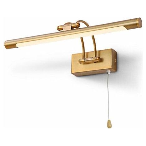 Applique Murale Salle de Bain LED 8W IP44 - Laiton avec Interrupteur 40cm 3000K - Réglable pour Tableaux/Vitrines (1/4)
