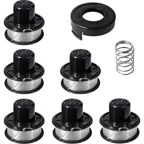 Black & Decker ST4500 ST1000 20ft 0.065" Rasentrimmer-Spulen, 6 Spulen, 1 Kappe (1/5)
