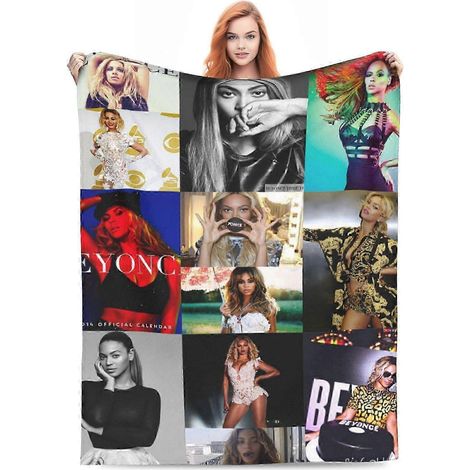 Couverture Beyoncé légère en polaire douce, idéale pour un anniversaire, pour canapé ou toute autre saison (40 x 30 pouces) - SYS8413 (1/5)