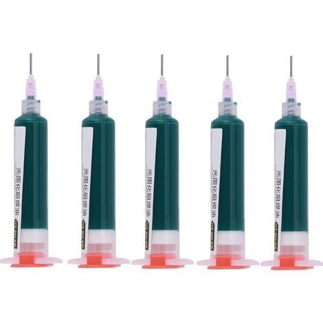 5pcs Encre de masque de soudure UV 10cc Peinture protectrice verte pour circuits imprimés PCB (1/5)