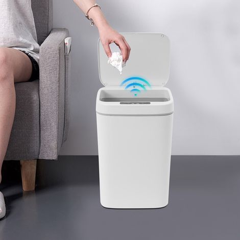 YISSALE-Sensor-Mülleimer 16 Liter - intelligenter Abfalleimer mit automatischer Öffnung, berührungslos und hygienisch, geeignet für Küche, Bad, Wohnzimmer, Büro und Toilette, kompaktes Design mit robu (1/5)