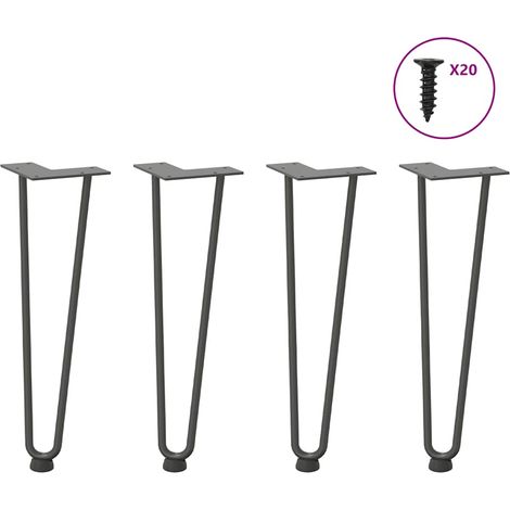 Haarnadelbeine für Couchtisch 4 Stk. Anthrazit 42 cm Massivstahl