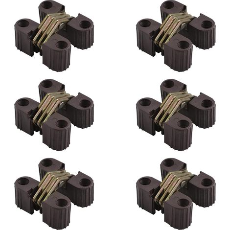 Bisagras ocultas, 6 piezas de plástico plegable invisible, bisagra cruzada de 180 grados, bisagra de puerta cruzada invisible oculta, herrajes para muebles. (1/3)