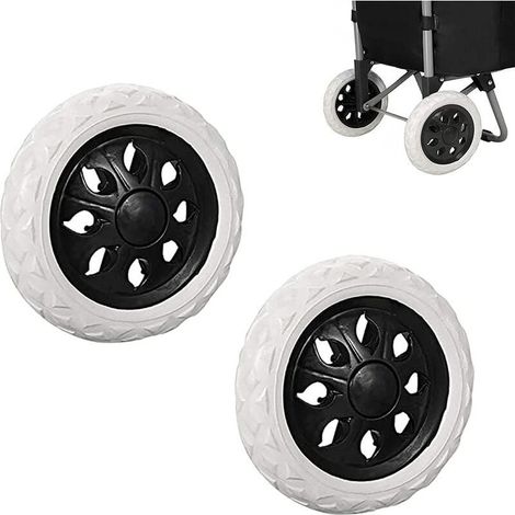 Einkaufswagenräder – 2 Stück – 100 mm Durchmesser – 8 mm Achse – aus EVA und Schaumgummi – rutschfest – für Supermarkt- und Gepäckwagen (1/5)