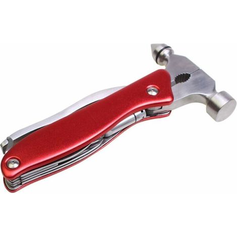 Marteau De Sécurité De Voiture en Acier Inoxydable Multi-Outils, Kit D'outils Multifonctionnels Portables pour Outil D'évacuation d'urgence De Voiture, Camping, Ménage,Rouge