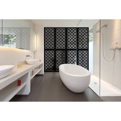 ECLECTIC - Panneau ajouré en PVC - Brise-soleil - Couleur : noir - Dimension : 50x150 cm