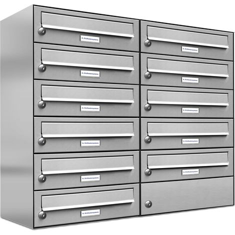 11er Edelstahl Briefkasten Anlage 11 Fach Wandbriefkasten Postkasten (1/5)