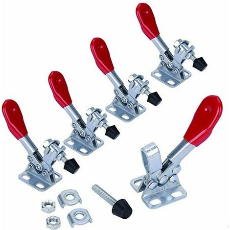 5PC Horizontal Tilt Clamp GH-201-A Hand Tool Non-slip Holding Capacity Quick Assembly (1/4)
