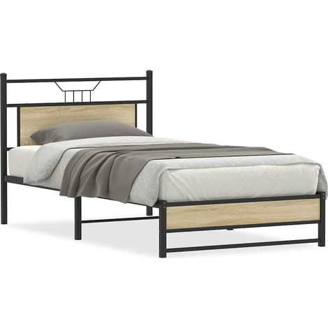Estructura de cama sin colchón madera roble Sonoma 100x200 cm (1/5)