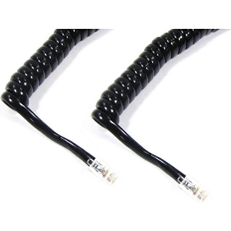 BeMatik - Curly cordon téléphonique 4 fils et connecteurs RJ9 (2m)