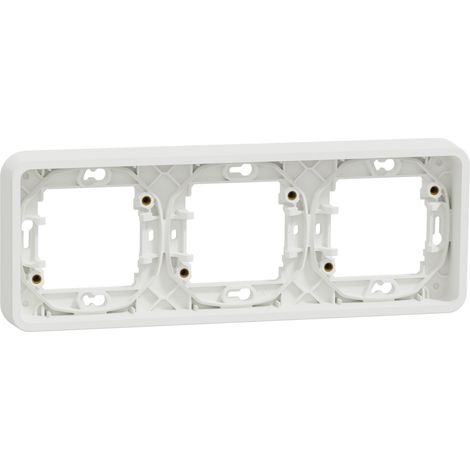 Mureva Styl - Supporto 3 moduli orizzontale - da incasso - IP55 - IK08 - bianco - SCHNEIDER ELECTRIC - MUR39109 (1/2)