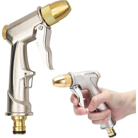 Gartenbrause, 100% Metall Garten Spritze, Garten Brause, Hochdruck-Zinklegierung, Verstellbarer Wasserdurchfluss, für Garten Bewässerung, Autowaschanlagen (1/5)
