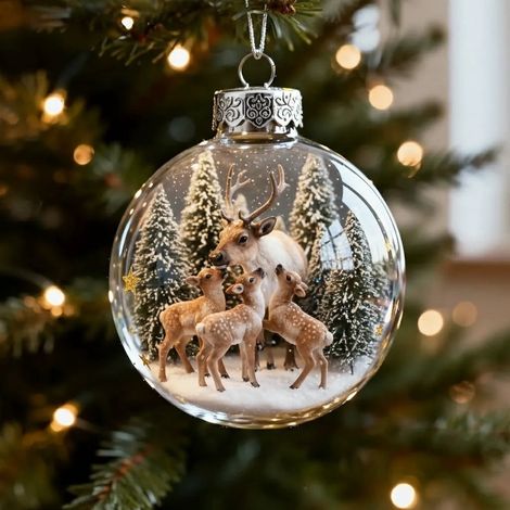 Ornement Accroche Reindeer - Décoration Murale Arbre De Noël Porte Intérieure - Plaque Festive En 2D Plate - Lot De 1 (1/2)