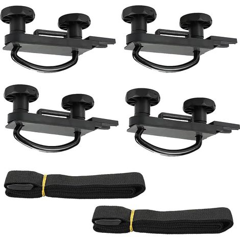 4 pièces Coffre de Toit de Voiture Boulons en U Kit de Montage de Coffre de Toit de Voiture avec Bande de Bandage pour Voiture Universelle Van Caravanes SUV (1/5)