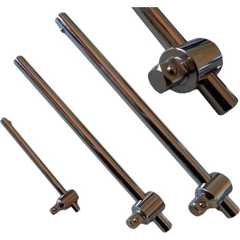 Trade Shop - Juego 3 Piezas Varilla T Para Vasos Torx Enchufables 1/2" 3/8" 1/4" Cromo Vanadio - (1/3)