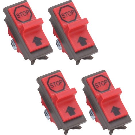 Lot de 4 interrupteurs d'arrêt d'urgence pour tronçonneuse Husqvarna 362, 365, 371, 372 et 372XP (références 503717901 et 503718201). (1/5)