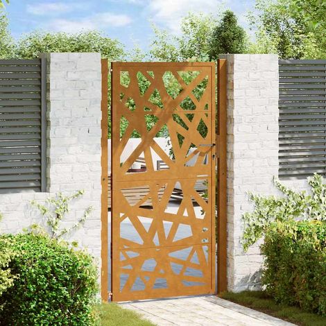vidaXL Puerta de jardín 100x175 cm acero corten diseño ligero (1/5)
