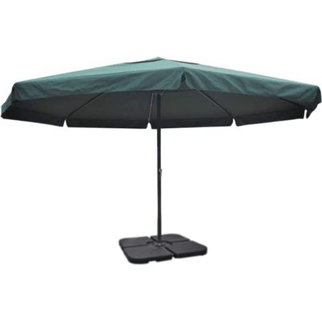 Maison Exclusive - Ombrellone da Giardino in Alluminio con Base Portatile Verde (1/5)