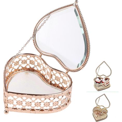 Boîte à bagues de fiançailles à faire soi-même, boîte en verre pour fiançailles, coffret à bijoux cadeau de mariage (1/4)
