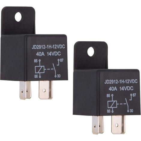 4-poliges 40-A-SPST-12-V-Kfz-Relais, Modellnr.: JD2912-1H-12VDC 40A 14VDC, Kfz-Schalter und -Anlasser, 2er-Pack (1/3)