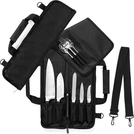 Sac de chef,Porte-couverts durable,Outils de sculpture de cuisine à épaule unique Messenger Vaisselle Sac de rangement pour chefs (1/5)