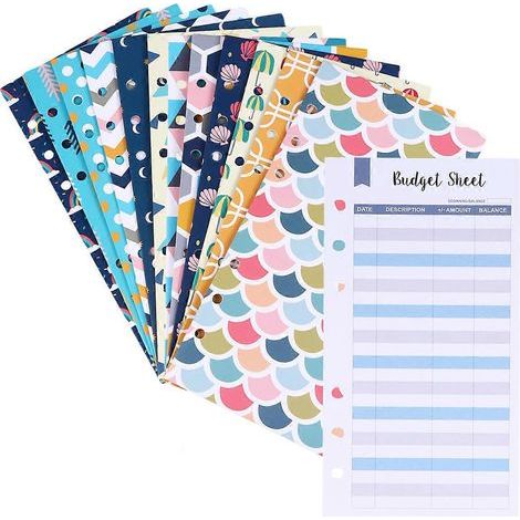Ensemble de 26 enveloppes budgétaires créatives à 6 compartiments avec feuilles de budget et étiquettes autocollantes, organiseur de coupons-18X9.2CM (1/4)