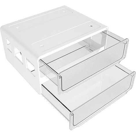 1 Organisateur de tiroir, 2 couches, plastique transparent, auto-adhésif, bureau cuisine chambre (1/5)