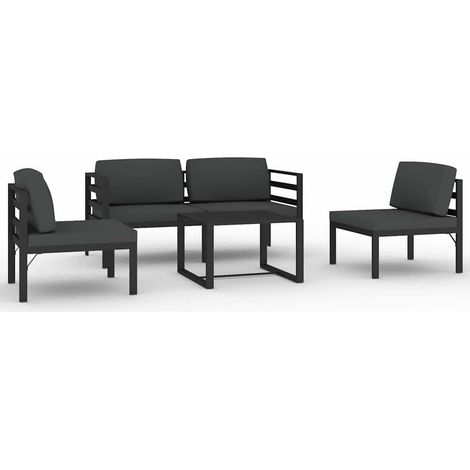 Maison Exclusive - Set muebles de jardín 5 pzas y cojines alumini (1/5)