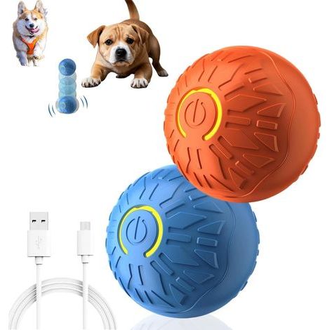 Lot de 2 jouets interactifs pour chien, balle vibrante pour chien, balle sautante intelligente pour animaux de compagnie (1/4)