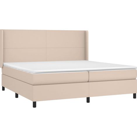 Giroletto Molle Materasso e LED Cappuccino 200x200cm Similpelle vidaXL (1/5)