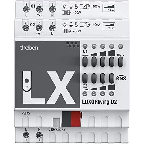 Theben Smart Home-System LUXORliving D2 2 Kanäle Bussystem-Dimmaktor