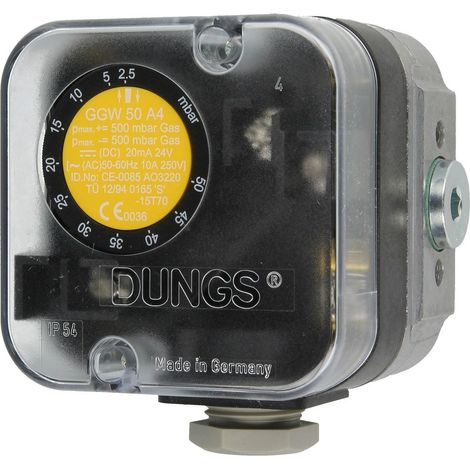 Pressostat différentiel p. gaz et air GGW 50 A4, Dungs