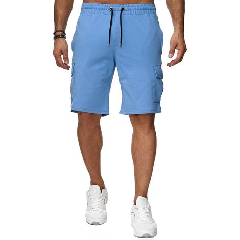 Short de sport cargo homme, pantalon fitness multi-poches, bermuda décontracté, taille ajustable, idéal running et loisirs. (1/4)