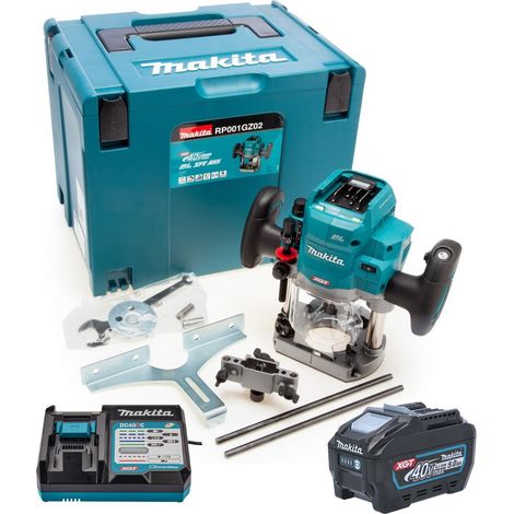 Makita RP001GZ02 40V XGT Brushless 1/2'' Plunge Router 12mm +5Ah Battery (1/5)