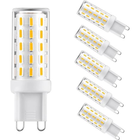 QAZQA Ampoules LED G9 4W, ampoule 2700k blanc chaud, sans scintillement, Equivalente 40W Halogène Lumière 400 lumens, non dimmable AC220-240V, Angle de 360, Pack de 6 (1/5)