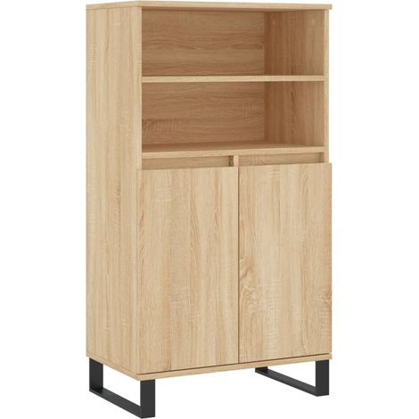 Buffet,Bahut,Meuble de Rangement haut Chêne sonoma 60x36x110 cm Bois d'ingénierie CFW57176 (1/5)