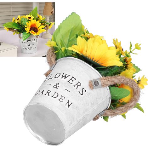 Tournesol artificiel en pot, plante artificielle de table à manger, bonsaï, fleur artificielle jaune pour la décoration intérieure (1/5)