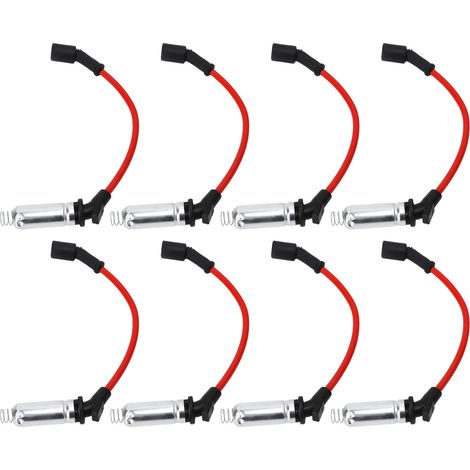 Jeu de 8 câbles d'allumage 10,2 mm pour bougies, remplacement 48322R, compatible Avalanche, Corvette, Express, Impala - Faisceau haute performance (1/5)