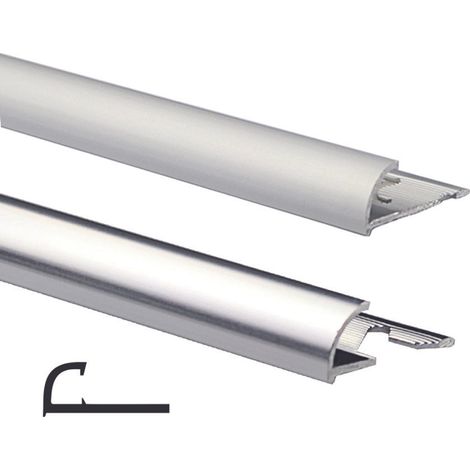 Profilo jolly per piastrelle in alluminio con bordi arrotondati - Colore: Satinato - Misure: mm 8 cm 250 - 15 pz (1/6)