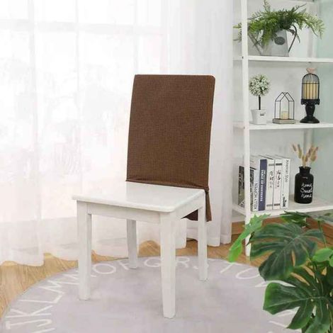Housses de siège élastiques en spandex pour chaises de salle à manger,dossier super doux,housse de chaise - Light Brown-1pcs