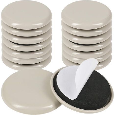 16 pièces,Patins pour Meubles Téflon Auto,Patins Glisseurs pour Meubles,pour déplacer des Meubles Lourds,Protège Le Sol et Les Meubles recouverts de Moquette (Rond 5cm) (1/5)