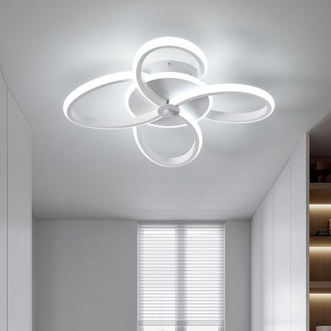 Plafonnier LED,Moderne Lampe de plafond 32W 3400lm,Acrylique Luminaire Plafonnier,Lampe de Lustre pour Couloir Coucher Salle de Bains Cuisine Salon maison,porche extérieur,Blanc Froid 6000K (1/5)