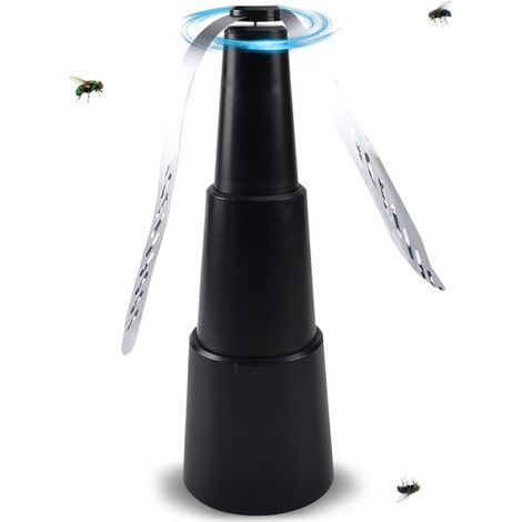 Ventilador antimoscas ajustable y giratorio, funciona con pilas, para uso interior y exterior (Negro - 1 unidad) (1/5)