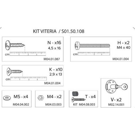 R KIT VITERIA /S01.50.108 X ARMADIO SPOGLIATOIO RESINA A 2 POSTI IN KIT C/SERRAT