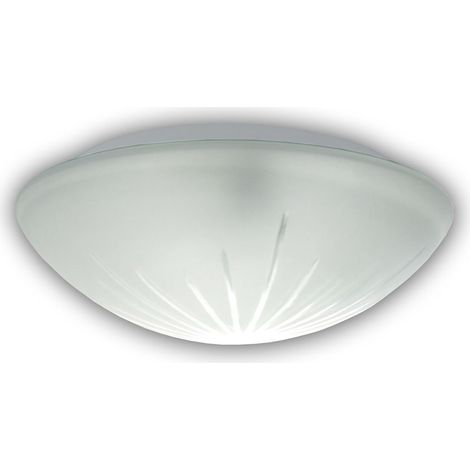 LED-Deckenleuchte / Deckenschale rund, Schliffglas satiniert, Ø 20cm