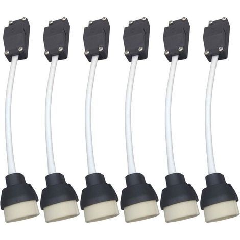 Adaptateur de culot d'ampoule GU10 – Lot de 6 supports en céramique – Compatible LED et halogène – Tension 250V avec bornier (1/5)