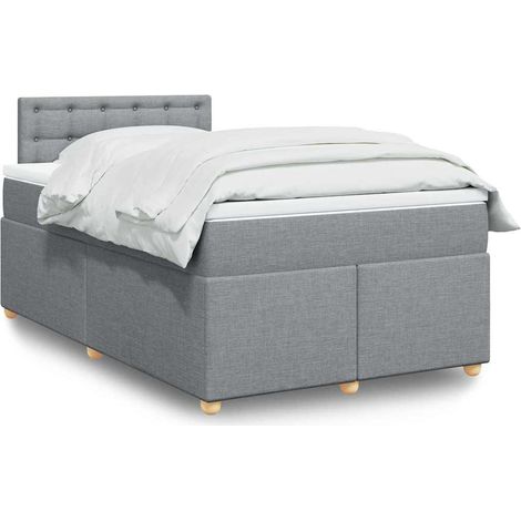 Boxspringbett mit Matratze Hellgrau 120x190 cm Stoff vidaXL192168