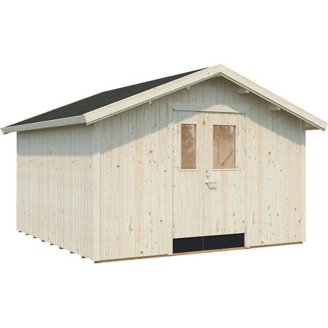 Abri de jardin en bois Lucas 12,1 m2 Naturel (1/5)